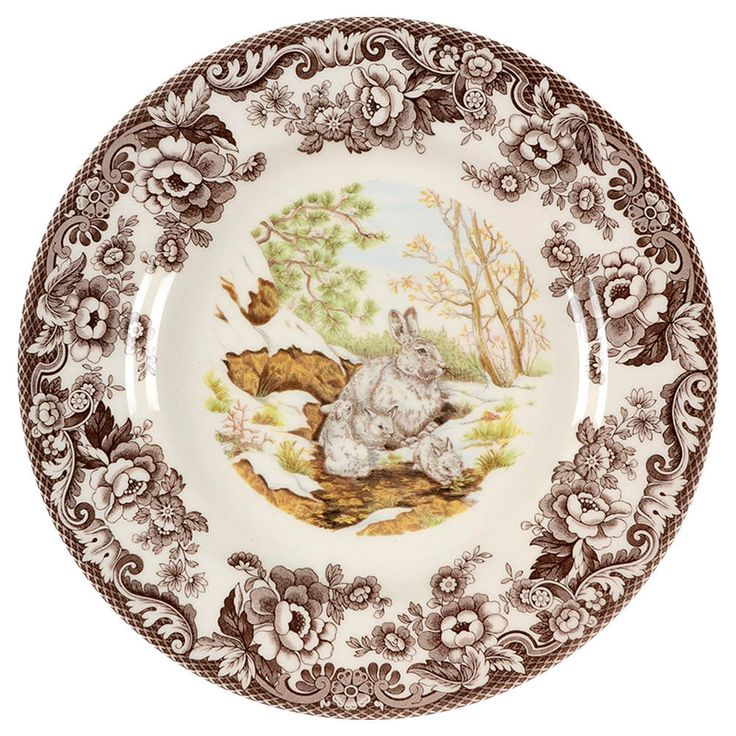 a plate with an animal scene on it