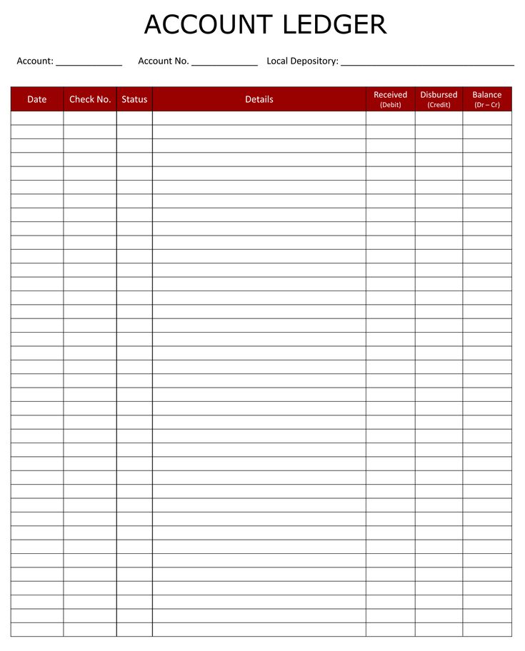 an account ledger spreadsheet is shown in the form of a sheet with numbers on it