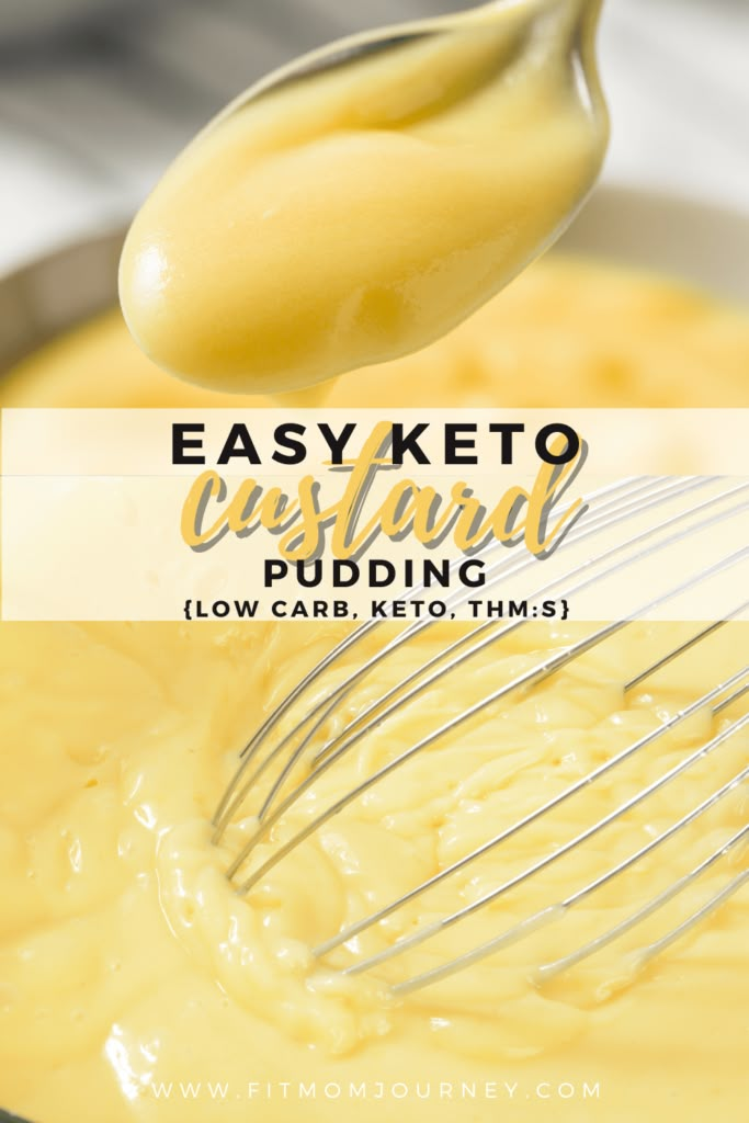 a whisk is being used to make custard pudding with the words easy keto custard pudding low carb, keto times