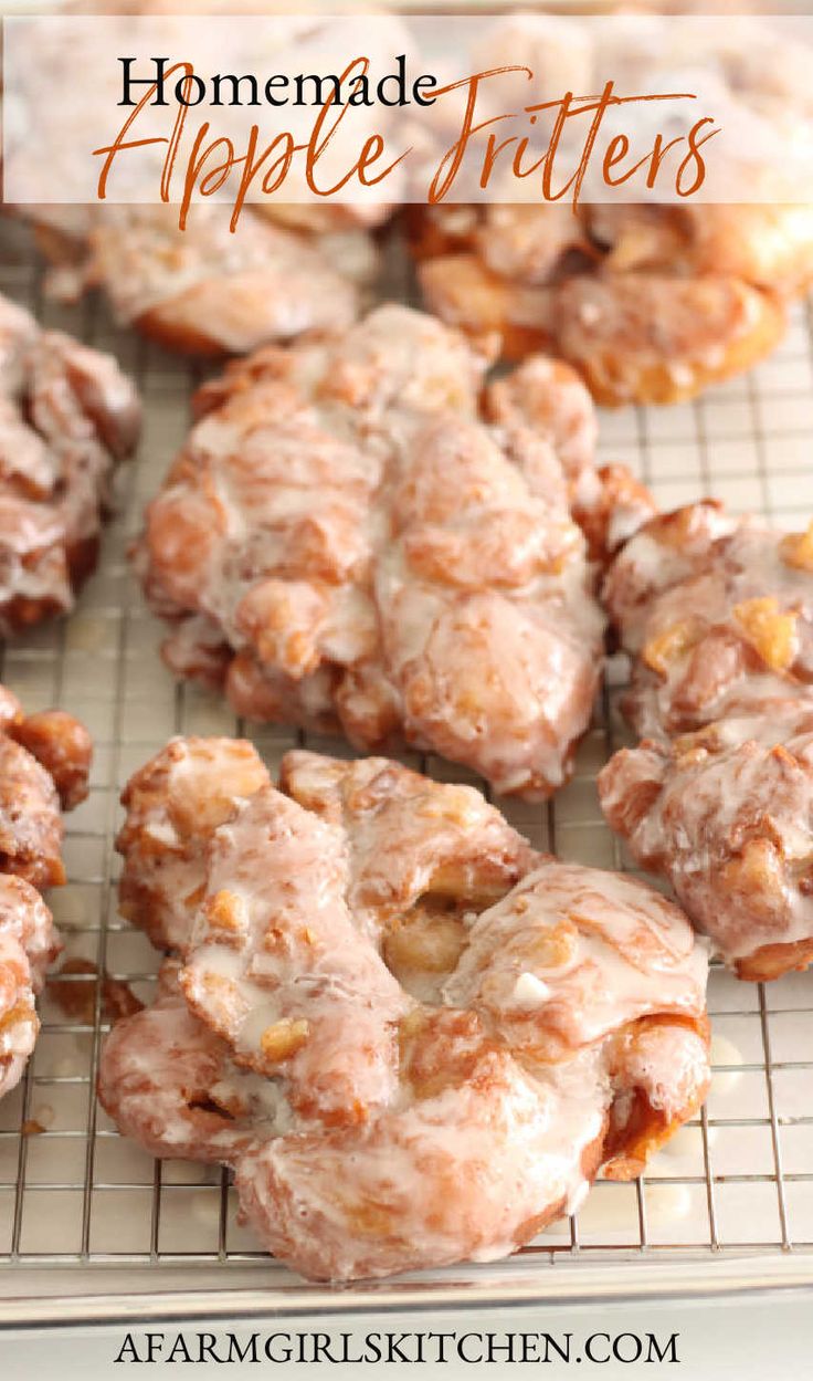 homemade apple cookies on a cooling rack with the words homemade apple bites in front of them