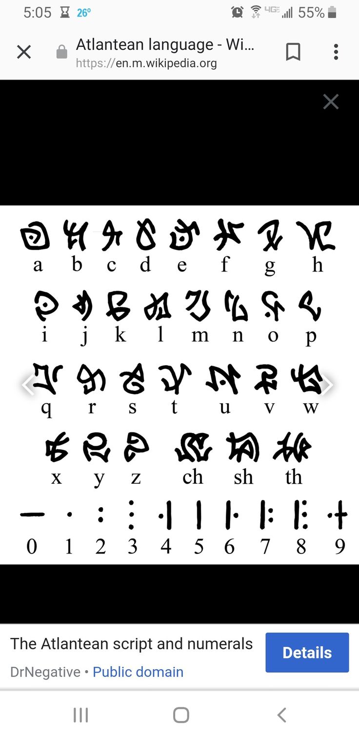 the ancient script and numerals are displayed on an iphone screen, with other symbols in