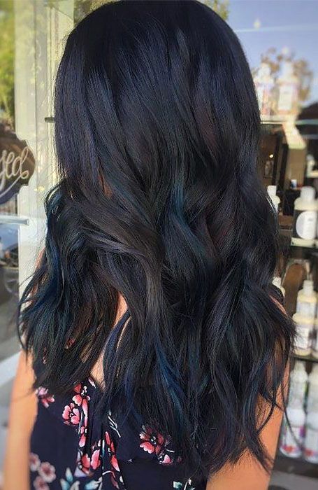 25 Sexy Black Hair With Highlights You Need To Try - The Trend Spotter Black Hair With Blue Highlights, Balayage On Black Hair, Blue Balayage, The Trend Spotter, Black Hair Balayage, Hair With Highlights, Woman Hairstyles, Black Hair With Highlights, Blue Highlights