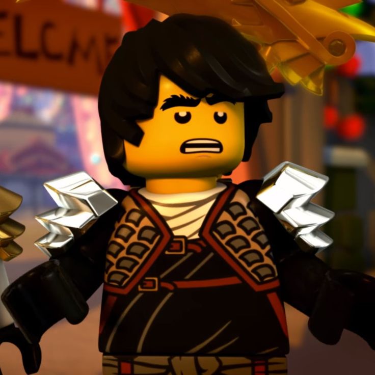 the lego movie character has an angry look on his face