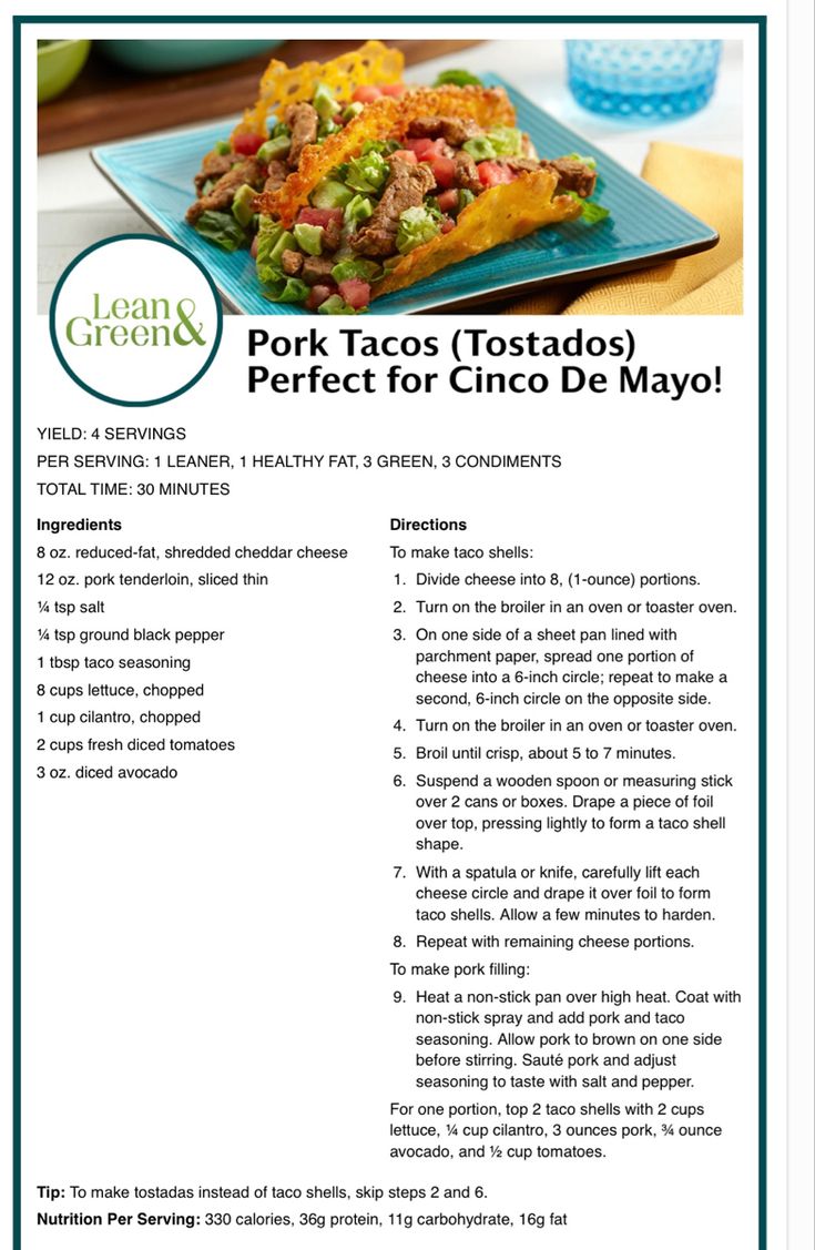 the recipe for pork tacos tostadas is shown