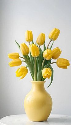 yellow flowers in vase isolated on white background Vase Wallpaper, Cartoon Leaves, Cartoon Leaf, White Background Wallpaper, Vase Decoration, Flowers In Vase, Yellow Vase, Flowers Vase, Handmade Ceramics Pottery