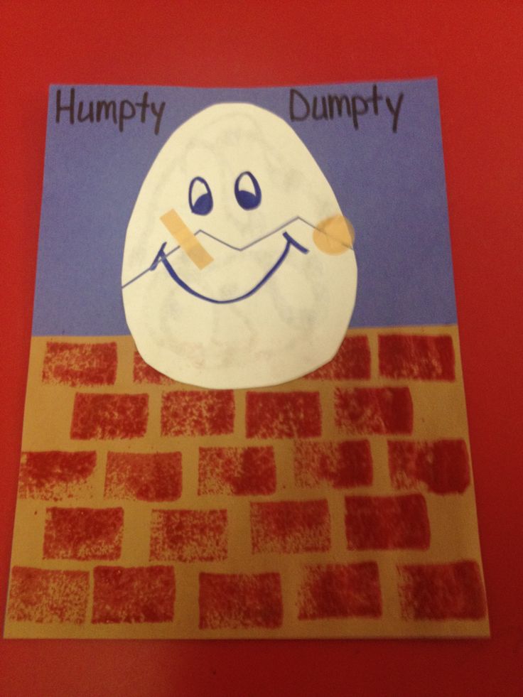 a piece of paper that says humpty dumppy on it with a brick wall in the background