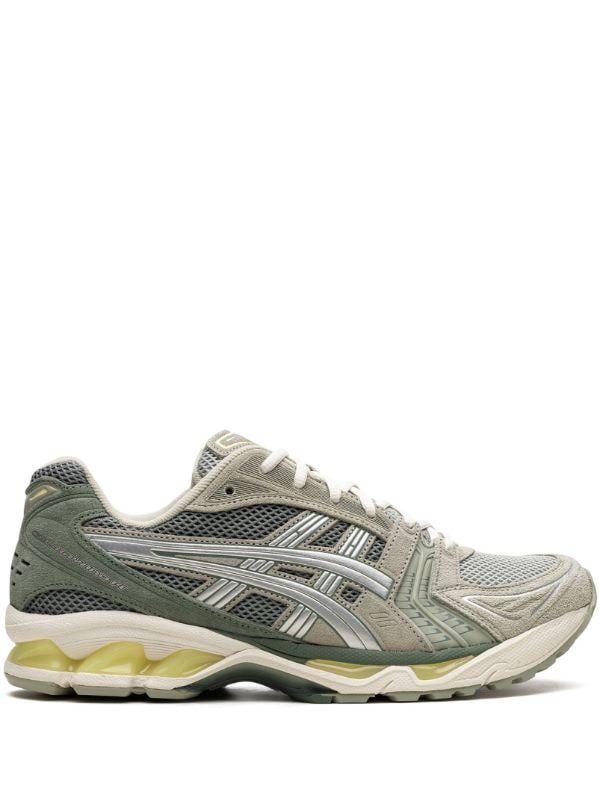 ASICS Gel Kayano 14 "Olive Grey Pure Silver" Sneakers - Farfetch Asics Kayano, Asics Gel Kayano, Gel Kayano, Asics Sneakers, Silver Sneakers, Sneakers Looks, Swim Shoes, Asics Shoes, Sneakers Grey