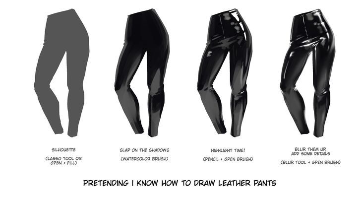 four different types of leggings are shown in black and white, with the words'freeforming i know to train leather pants '