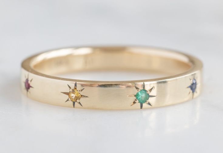 Rainbow Star Setting Band Fine Jewelry Rings, Alexis Russell, Custom Diamond Rings, Handcrafted Engagement Ring, Rainbow Sapphires, Sapphire Band, Handmade Fine Jewelry, Antique Diamond, Fine Jewelry Collection