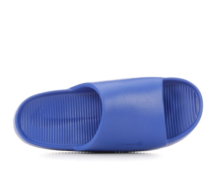 Engineered with lightweight materials, these slides provide a comfortable and easy slip-on experience. Whether you're recovering from an intense workout, or taking it easy by the pool, embrace your feet in calm, cool comfort. Easy slip-on entry, Lightly padded footbed, Textured outsole provides traction, Open toe | Men's Nike Calm Slide Sport Slides Sandals in Game Royal Blue Size 11 Nike Non-slip Slides, Comfortable Blue Slippers For Vacation, Nike Sporty Slip-resistant Slides, Non-slip Slide Slippers For Swimming, Comfortable Blue Slippers For Beach, Comfortable Blue Slippers For The Beach, Comfortable Blue Beach Slippers, Casual Blue Slippers For Beach, Sporty Slip-resistant Slip-on Flip Flops