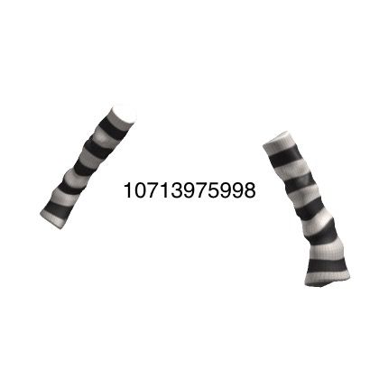 an image of a number line with black and white striped socks on it's side