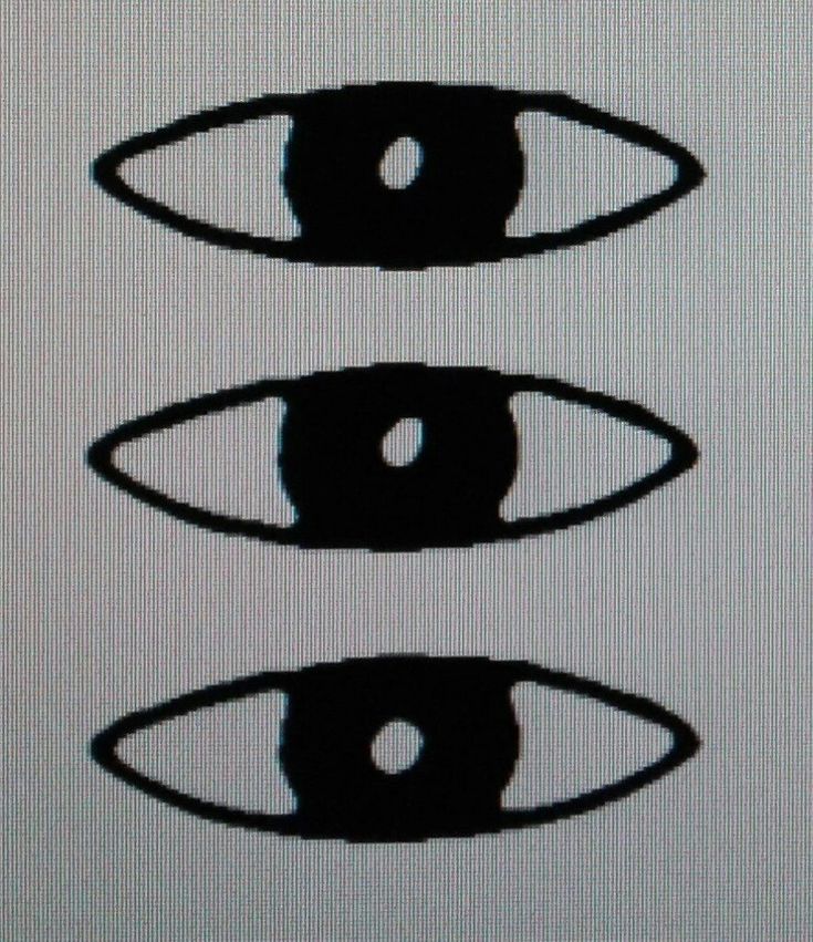 three black circles on a white background that appear to be drawn in the shape of an eye