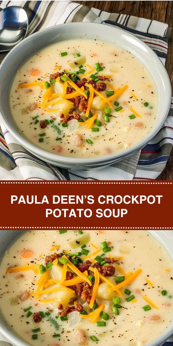 two bowls filled with potato soup and topped with cheese