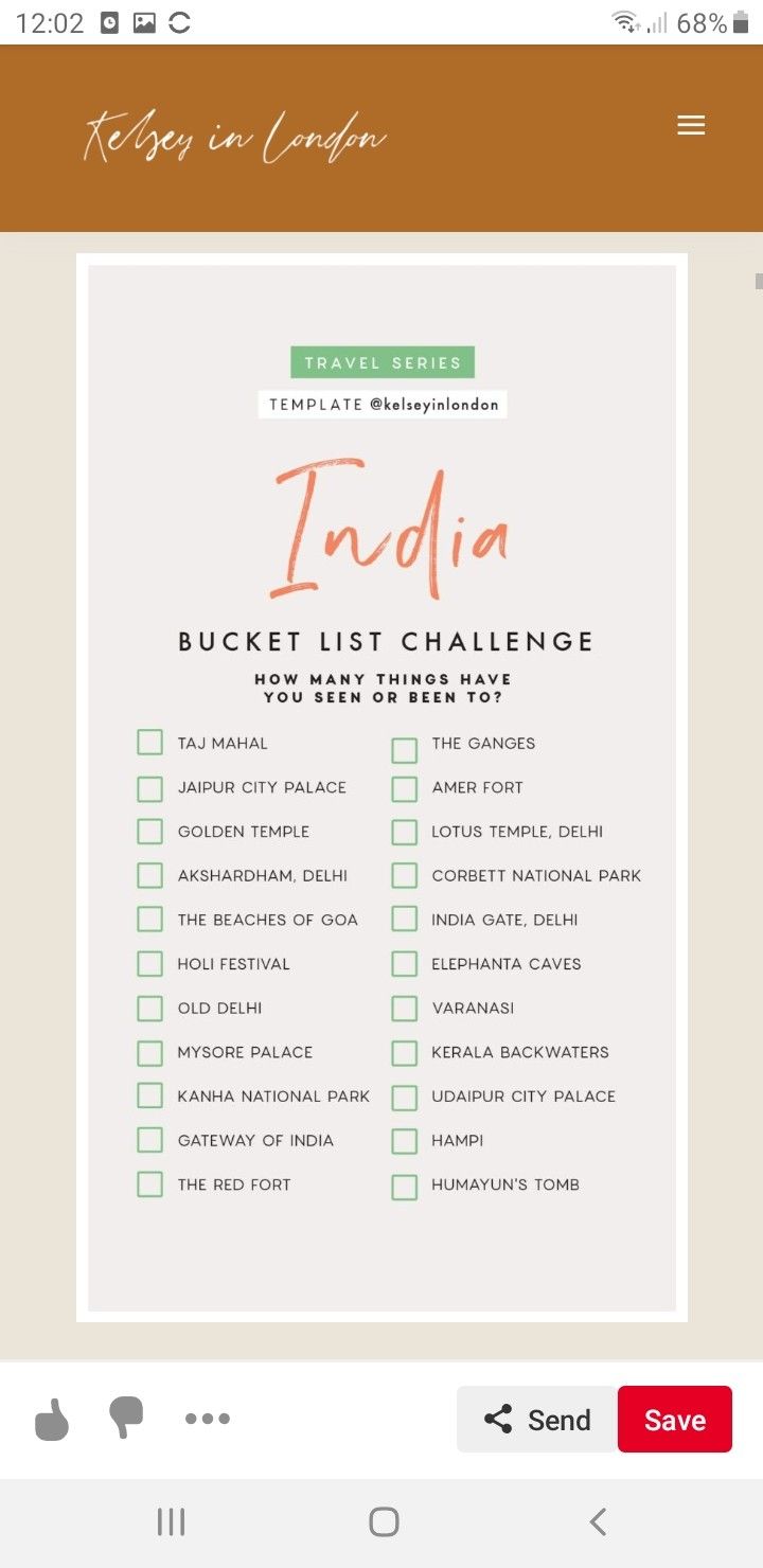 the india bucket list is displayed on an iphone screen, and there are other items to choose