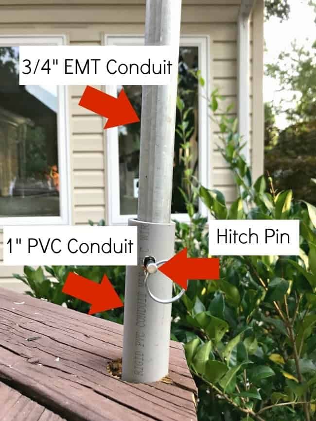 how to stop squirrels from climbing a bird feeder pole with 3 / 4'emt conduit