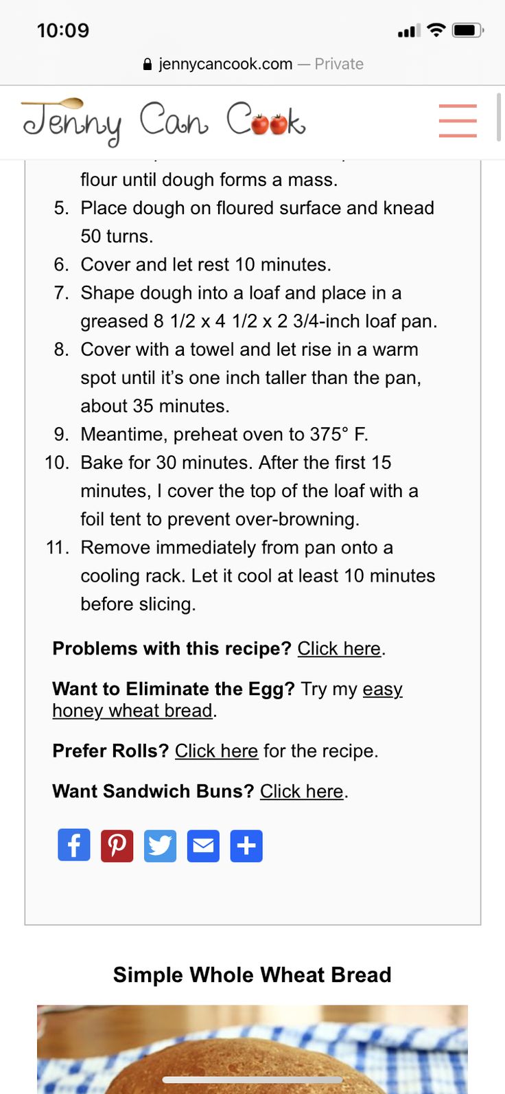 the recipe for bread is displayed on an iphone screen