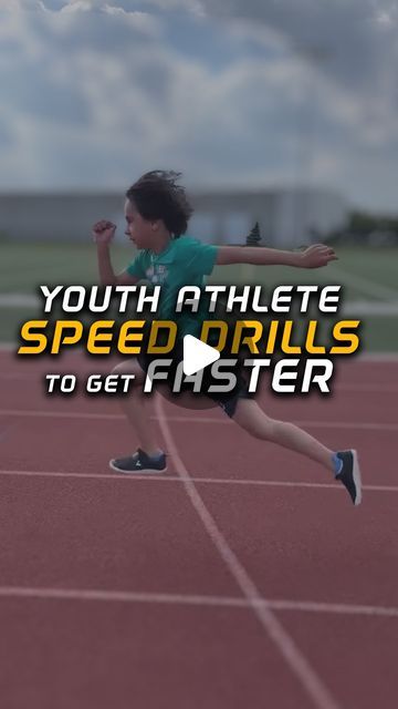 a young boy is running on a track with the words youth athlete speed drills to get faster