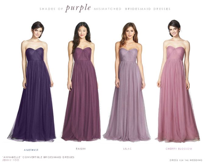 three different types of bridesmaid dresses