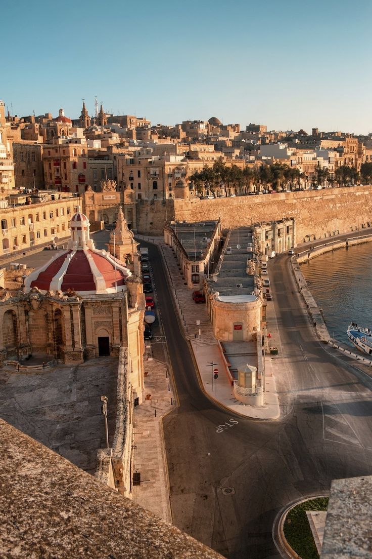 an aerial view of the old city and harbor