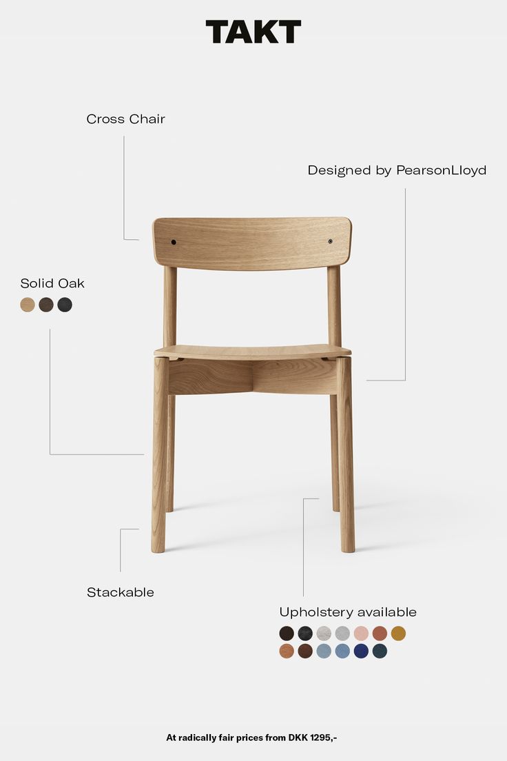 a wooden chair with different colors and sizes