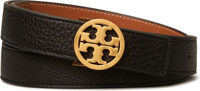 Tory Burch Miller Reversible Logo Belt | Nordstrom Classic Black Belt With Logo, Classic Belt With Gold-tone Logo Plaque For Business, Classic Business Belt With Gold-tone Logo Plaque, Modern Leather Belt With Engraved Logo, Modern Formal Belt Buckles With Logo, Brown Leather Belt Buckle With Logo Plaque, Brown Leather Belt Buckles With Logo Plaque, Formal Leather Belt Buckles With Logo, Formal Leather Belt With Logo