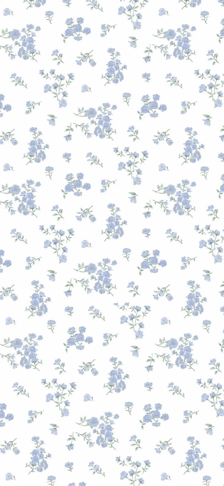 a white and blue flowered wallpaper with small flowers