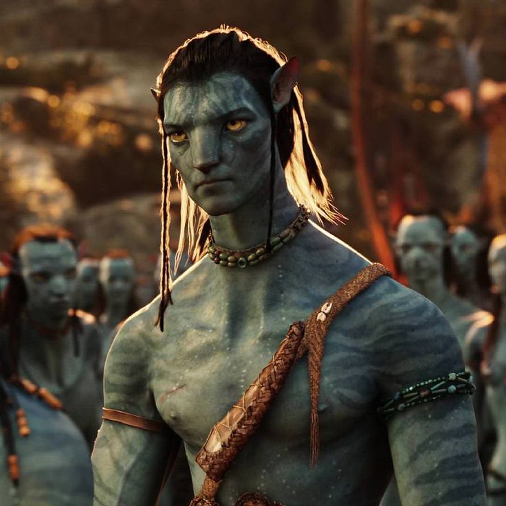 an avatar from the movie avatars is standing in front of many other avatars