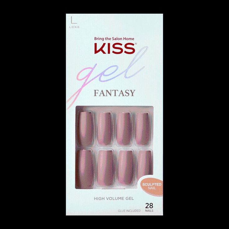 Details: KISS Gel Fantasy Collection Sculpted Fake Nails are the trendiest nails in town, with an amazing shine, an ultra-smooth finish, in the latest fashion forward colors and lengths! Like the high arch look of salon sculpted acrylic false nails, these ready-to-wear versions are not high maintenance at all, and are yours in minutes. KISS Gel Fantasy Collection Sculpted gel manicure is durable, flexible, and lasts for days! The Kit includes 28 fake nails, mini file, pink gel nail glue net wt. Sculpted Nails, Pink Gel Nails, Pink Gel, High Maintenance, Fantasy Collection, Nail Glue, Gel Manicure, False Nails, Gel Nail