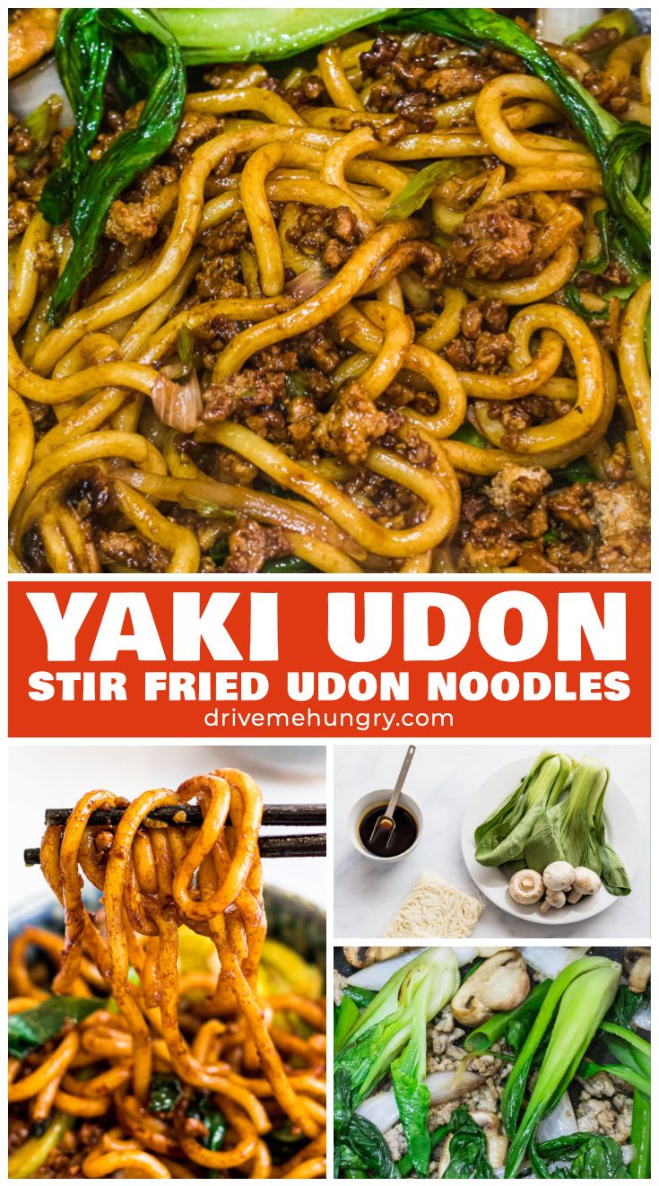 yaki udon stir fried udon noodles with mushrooms and broccoli