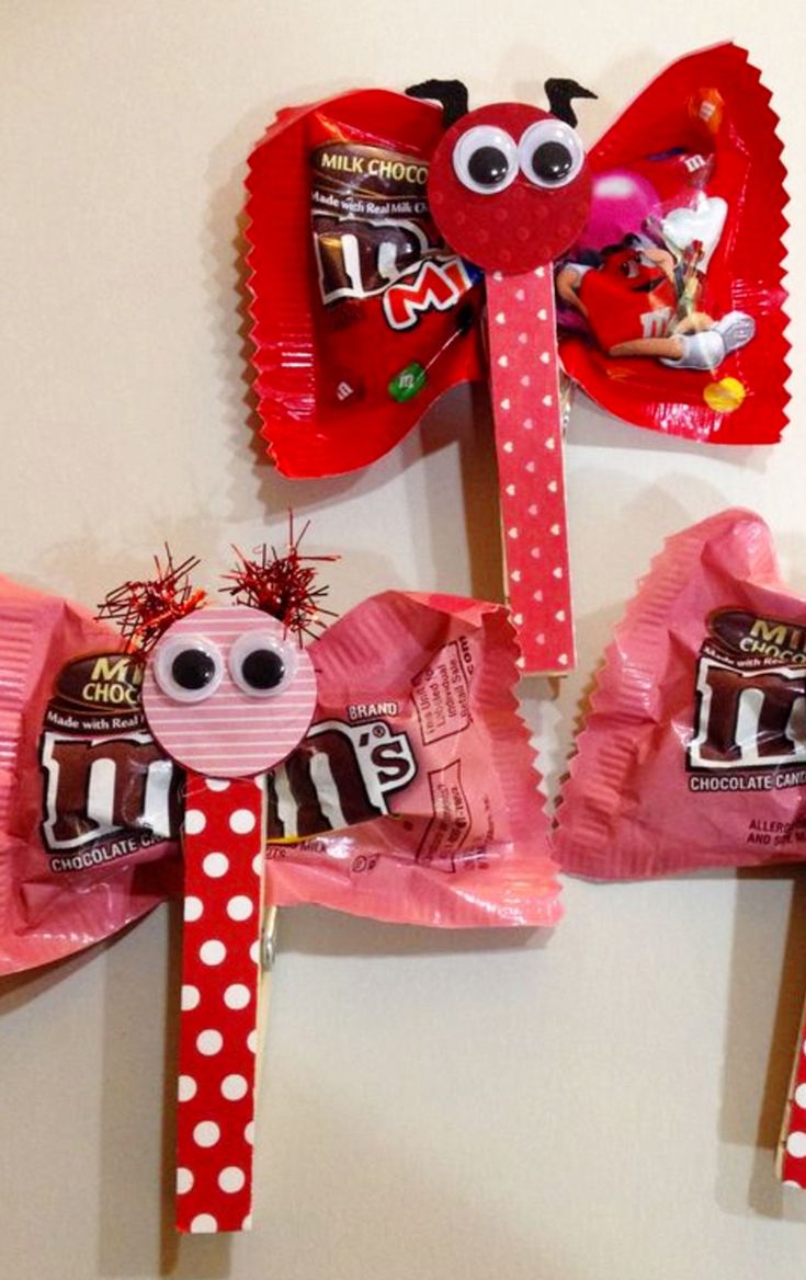 valentine's day decorations made out of candy bar wrappers