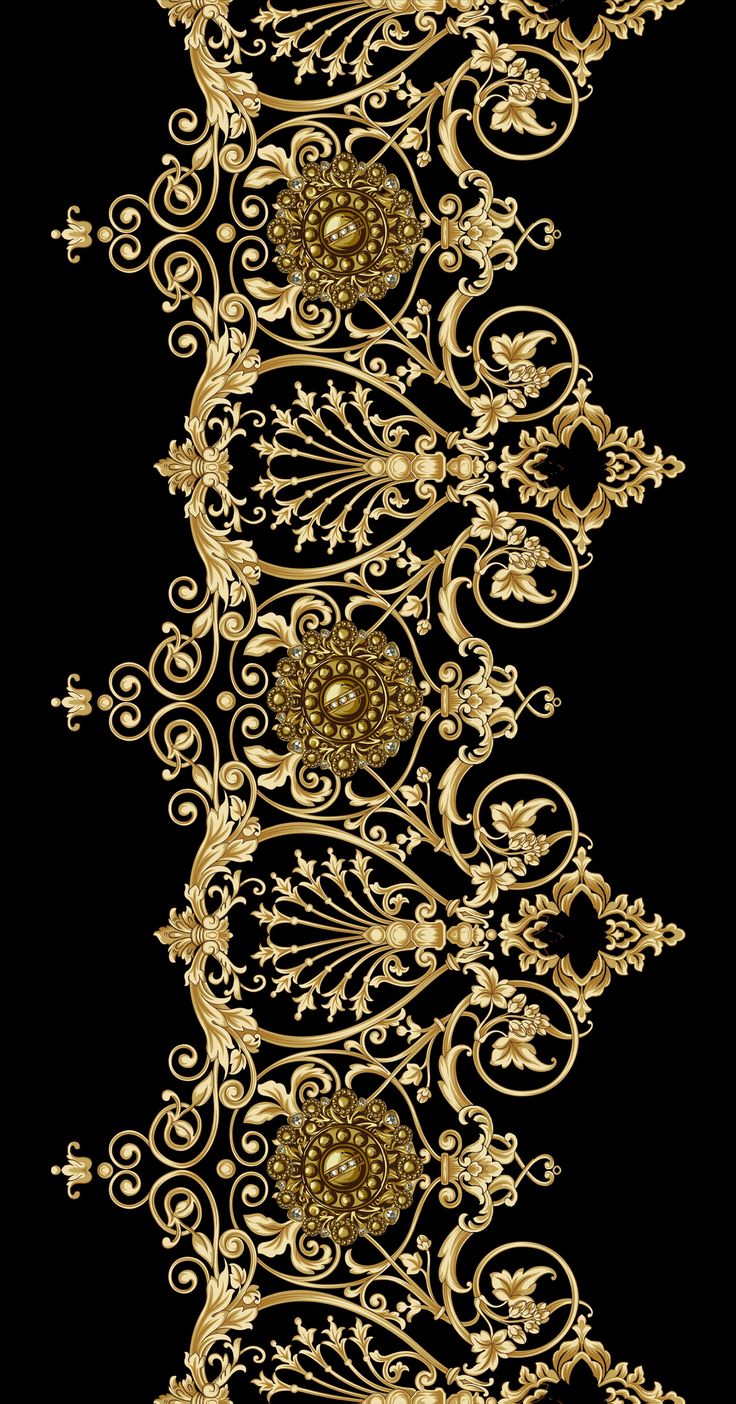 an ornate gold and black background