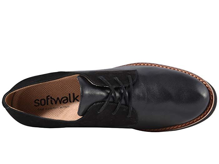 SoftWalk Willis | Zappos.com Black Leather Oxfords With Ortholite Insole, Casual Oxford Shoes For Work, Fall Workwear Lace-up Oxfords, Low-top Synthetic Oxfords For Work, Leather Oxfords With Ortholite Insole For Work, Business Casual Oxfords With Removable Insole And Almond Toe, Business Casual Almond Toe Oxfords With Removable Insole, Black Suede Dress Shoes For Business Casual, Spring Workwear Lace-up Shoes With Textured Sole