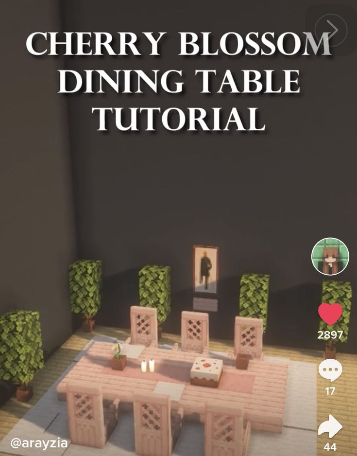 the cherry blossom dining table in minecraft