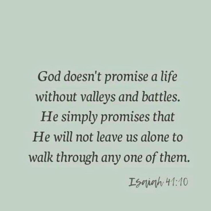 a quote that says god doesn't promise a life without vales and battles he