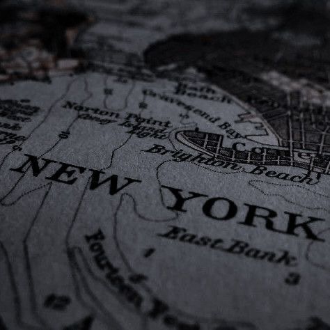 a close up view of the new york city on an old world map with black ink