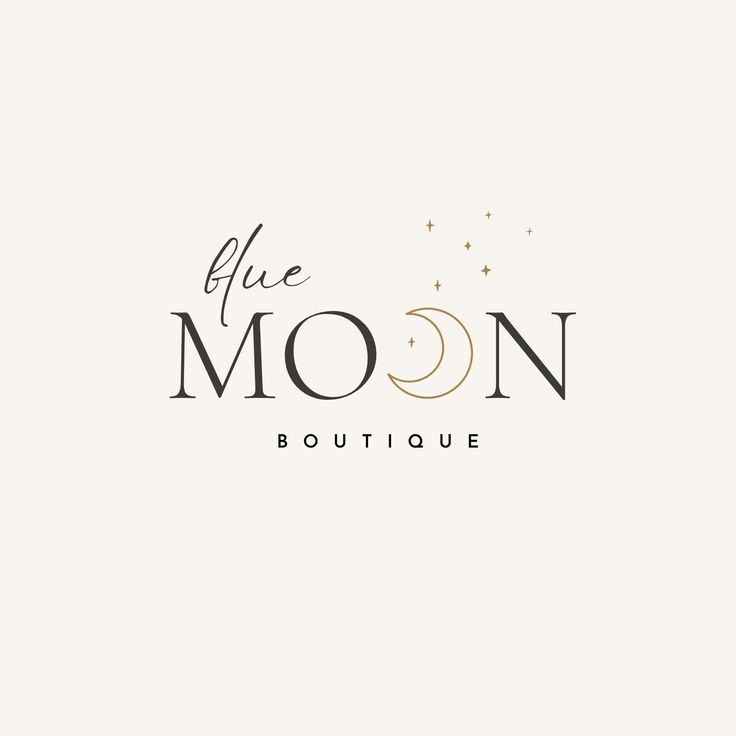 the logo for blue moon boutique, which is located in front of a white background