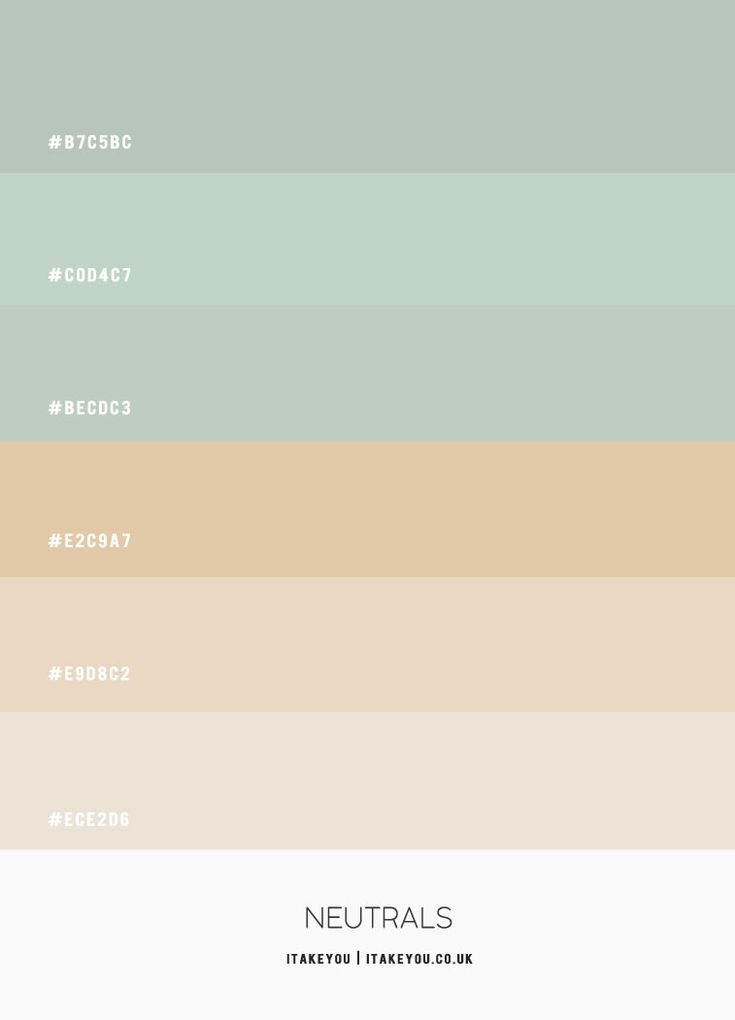 the color scheme for neutrals is shown in different shades