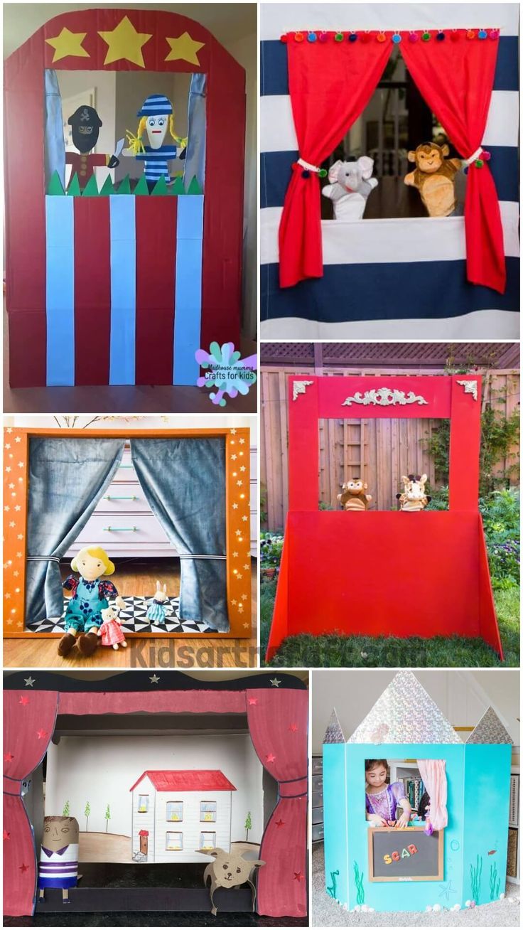 the collage shows different types of play houses