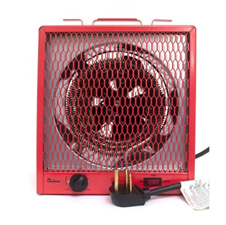 a red and black fan sitting on top of a table