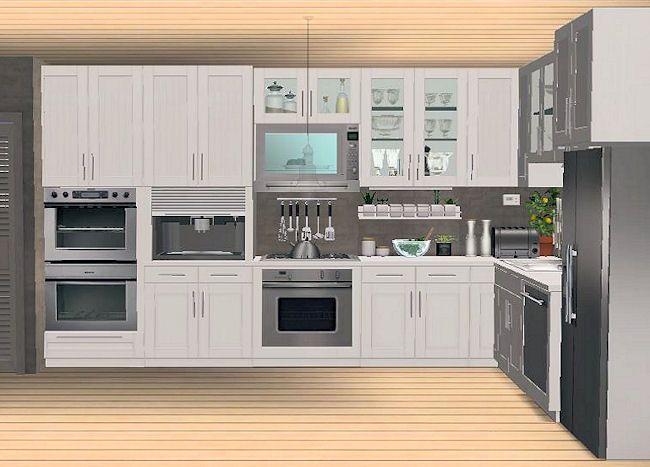 IKEA FAKTUM kitchen addons - slaved Sims 4 Kitchen, Sims 4 Bedroom, Rustic Kitchen Cabinets, Play Sims, Sims 4 House Design, Casas The Sims 4, Sims House Design, Sims Four, Sims 4 Cc Furniture