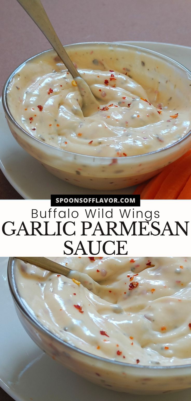 Buffalo wild wings garlic parmesan sauce served in a glass bowl. Buffalo Wild Wing Sauce Recipe, Copycat Chicken Wings, Sauce To Make With Chicken, Copycat Garlic Parmesan Sauce, Low Carb Dipping Sauce, Buffalo Wild Wings Garlic Parmesan Recipe, Garlic Parmesan Wings Buffalo Wild Wings, Garlic Parmesan Sauce Buffalo Wild Wings, Buffalo Wild Wing Garlic Parmesan Sauce Recipes