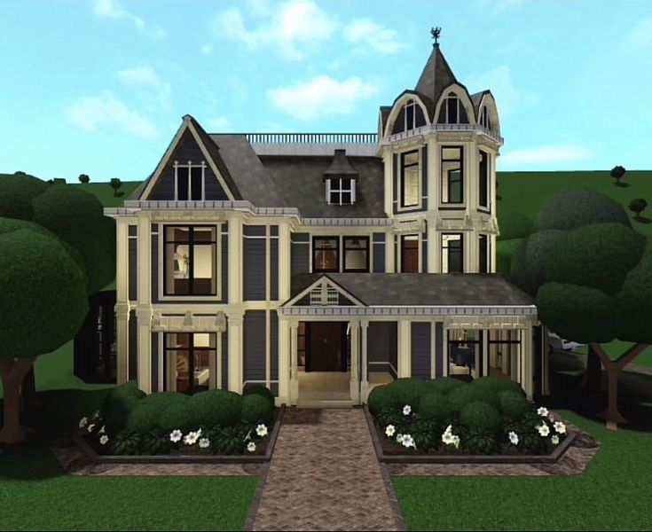 Gothic Victorian House Plans, Bloxburg Victorian House, Cottage Core Bloxburg House, Bloxburg Building Ideas, Ideas For Bloxburg, Bloxburg Exterior, Old Money House, Bloxburg Town, Bloxburg Building