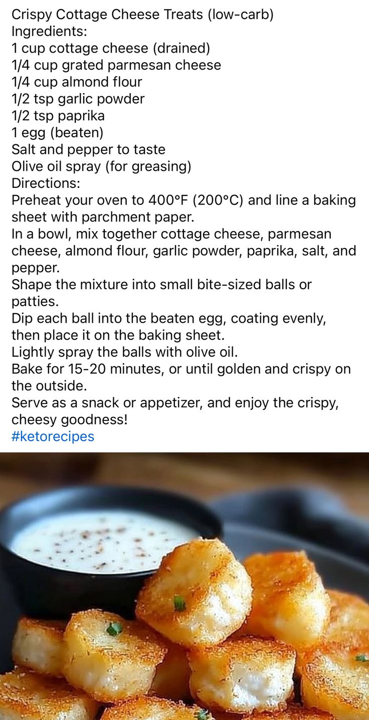 the recipe for crispy cottage cheese treats