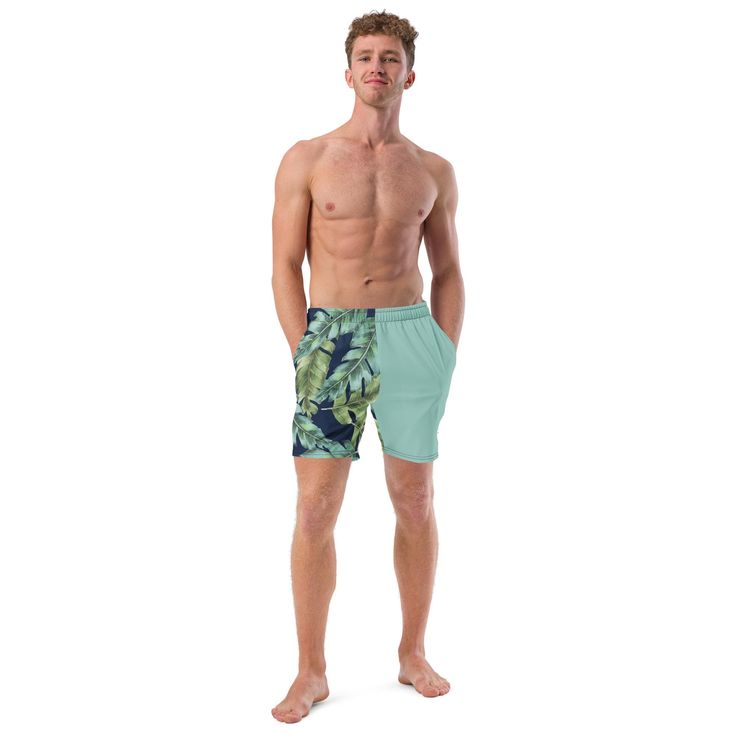 These boardshorts have everything you need for a hot summer day: they're quick-drying, breathable, have multiple pockets for your stuff, and have a soft, chafe-free interior lining. Get yours now! * Fabric composition: 91% recycled polyester, 9% spandex * Lining composition: 92% polyester, 8% spandex * Fabric weight (may vary by 5 174 g/m² (5.13 oz/yd²) * Water-repellent four-way stretch microfiber fabric * Anti-chafe mesh interior lining * Elastic waistband with drawstring * Mesh pockets * Interior pocket for valuables * UPF 50+ Cheap Green Men's Swimwear, Green Upf 50+ Summer Swim Trunks, Green Moisture-wicking Fitted Swim Trunks, Green Moisture-wicking Swim Trunks For The Beach, Casual Green Swim Trunks, Short Length, Anti Chafing, Mens Swim Trunks, Summer Day, Swim Trunks