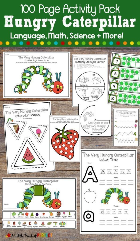 the very hungry caterpillar worksheet pack