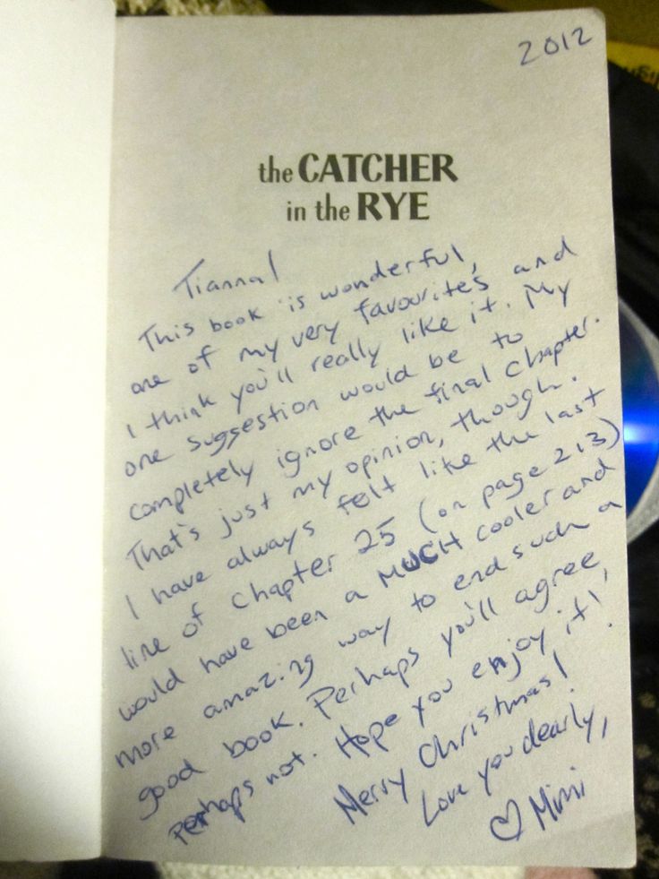 a handwritten letter from the catcher in the rye