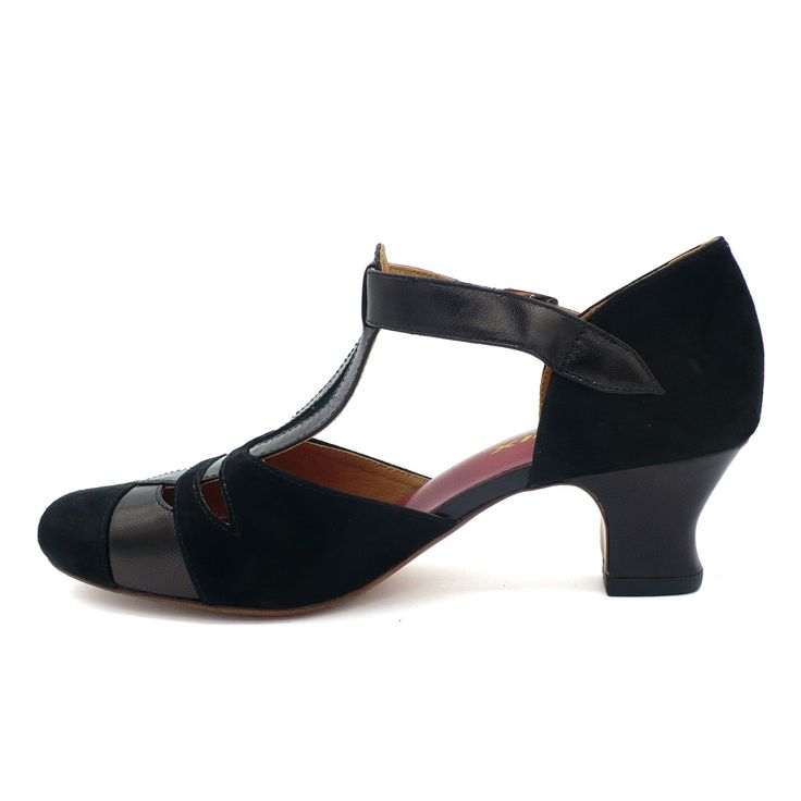 Elegant 1930s T-strap with art deco styling and a unique square low heel. Leather soles with leather and/or suede uppers Whole and half sizes, 5 ½ to 11 1 ⅞ inch heel Imported Sizing Tribeca runs a half size small. Nearly everyone sizes up. The width is more forgiving than our other similar low-heeled styles, Gabriele and Starlet. Cute Shoes Flats, 20s Shoes, Bridal Shoes Low Heel, Vintage Fashion 1950s, Gothic Shoes, Fashion 1950s, Shoe Repair, Shoe Company, T Strap