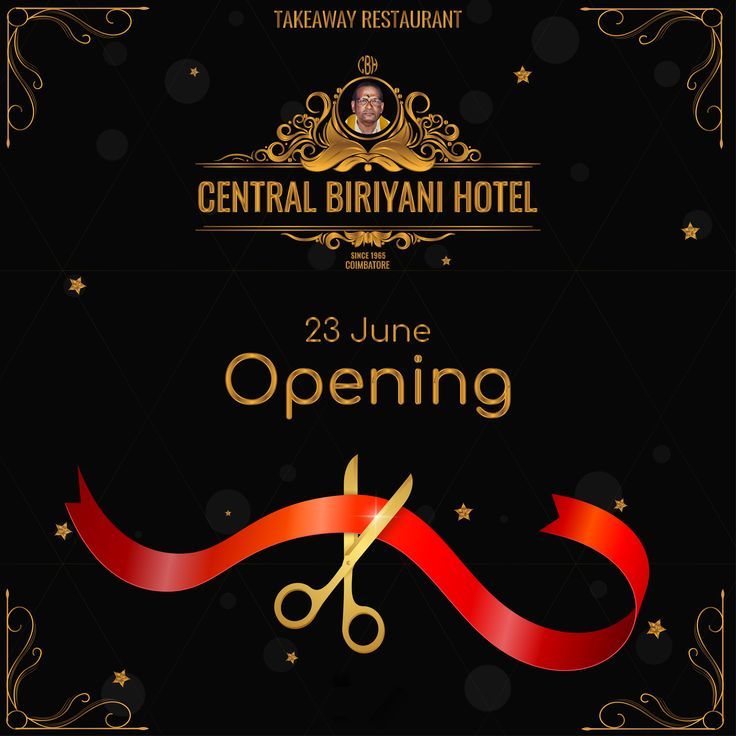 the central biriyani hotel opening event is coming to town on june 23