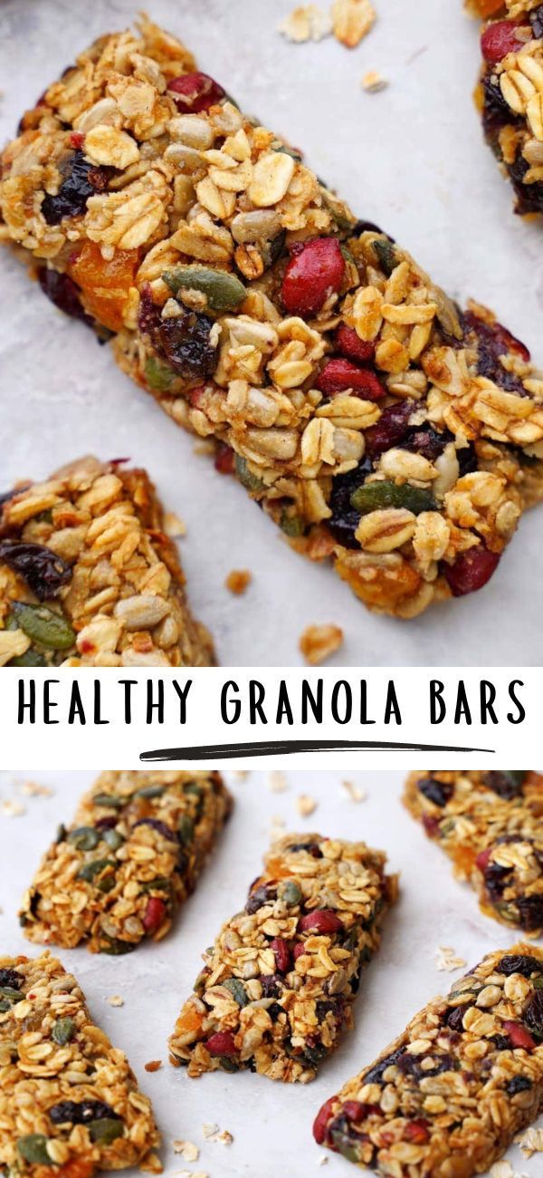 healthy granola bars with oats and dried fruits