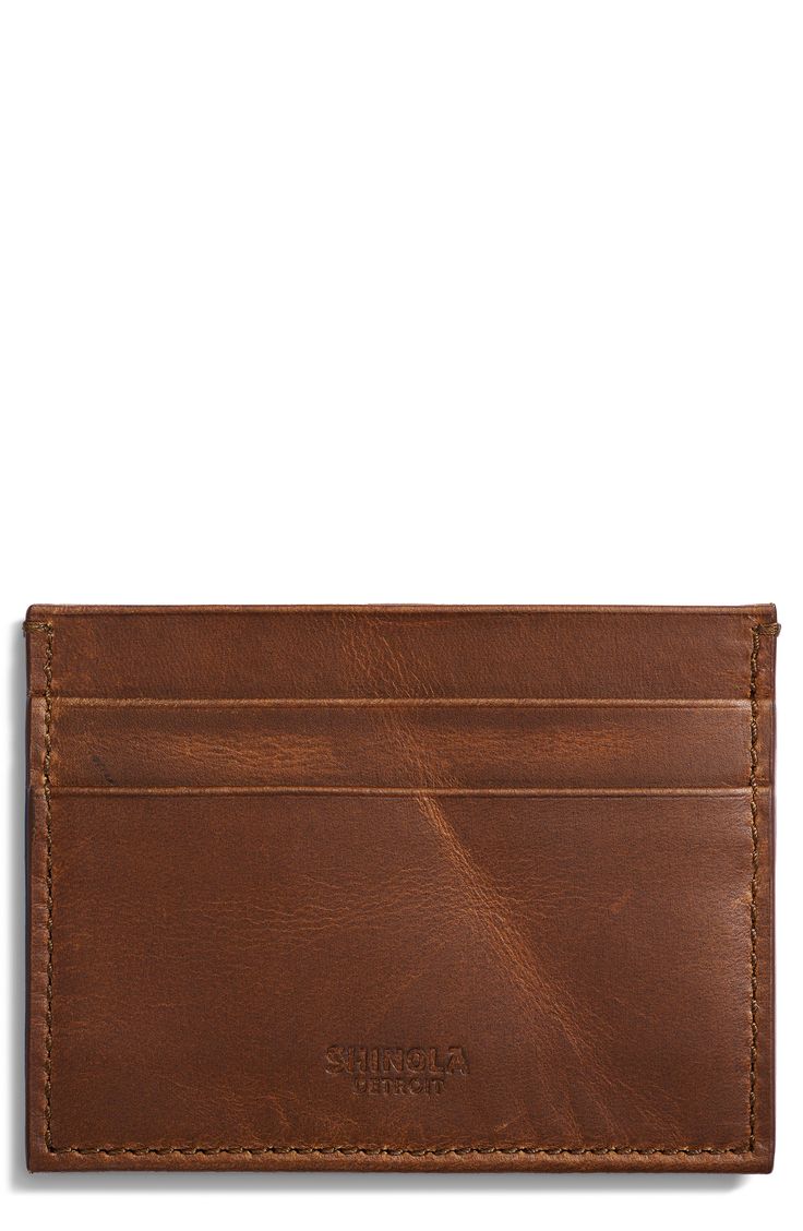 Slim and sleek, this Italian-leather case features five slots to keep your cards organized in handsome style. 4"W x 3"H Leather Made in Italy Leather Business Card Holder With Interior Slots, Classic Vintage Brown Leather Wallet, Classic Leather Card Holder With Coin Pocket, Classic Wallets For Everyday Use, Classic Wallets With Card Slots, Classic Card Holder With Coin Pocket, Classic Brown Card Holder With Coin Pocket, Classic Brown Card Holder With Leather Lining, Classic Brown Card Holder With Card Slots